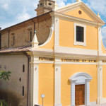 La chiesa di San Pellegrino, in piazza Leopardi, a Ripe di Trecastelli