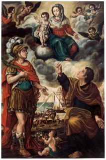 La tela dei fiacchini del pittore di Ostra Vetere Luigi Conti, conservata presso la chiesa della Croce di Senigallia