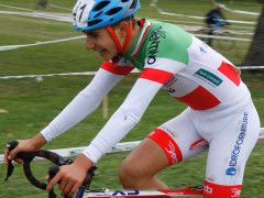 Foto (di Lanfranco Passarini): Gabriele Torcianti trionfa nel Campionato Italiano Ciclocross ospitato nella località friulana di Monte Prat