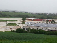 Esondazione nella zona in cui si vuole costruire la centrale biogas di Casine di Ostra