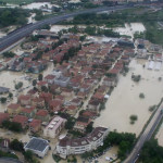 Via Savonarola (zona Borgo Molino, Senigallia) allagata durante l'alluvione del 3maggio 2014. Foto del Centro Funzionale Regionale