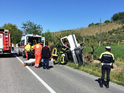 Il luogo dell'incidente sulla s.p. 12 Corinaldese