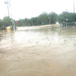 L'azienda Comar di Senigallia durante l'alluvione del 3 maggio 2014