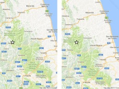 Epicentri dei due terremoti con magnitudo 4.2 e 4.3 registrati il 3 settembre