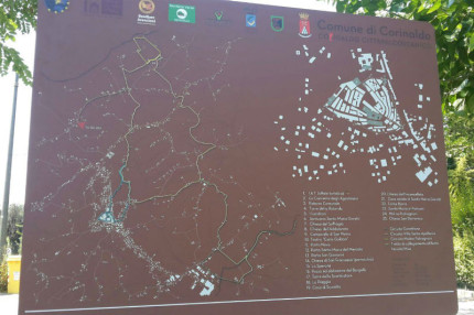 Nuovi percorsi ciclopedonali realizzati a Corinaldo: oltre 18 km in quattro percorsi ad anello che toccano le frazioni Ville, Sant’Apollonia, Nevola, Madonna del Piano