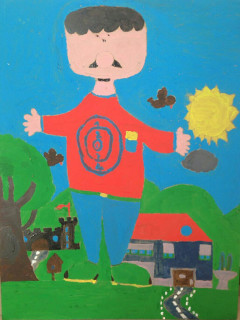 Uno dei lavori degli utenti del servizio sollievo esposti alla mostra di pittura a Senigallia