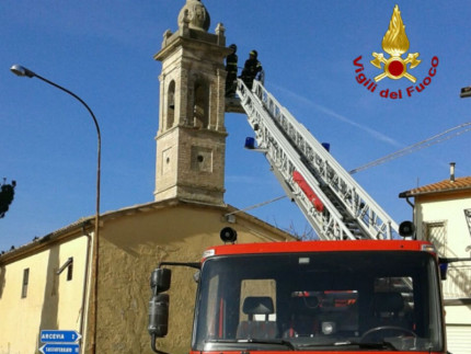 Lavori di messa in sicurezza del campanile della Chiesa Santa Croce di Arcevia