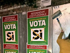 Referendum, a Castelleone di Suasa gli spazi propagandistici riservati al "no" sono stati coperti dai manifesti per il "sì"