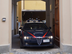Le "gazzelle" in uscita dalla Caserma dei Carabinieri di Senigallia