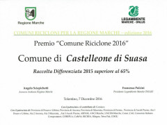 Comune riciclone, attestato