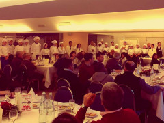 Il pranzo all'istituto Panzini per le persone terremotate dopo il sisma del 30 ottobre 2016