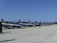 Le Frecce Tricolori all'aeroporto di Falconara