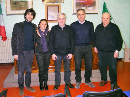 Il direttivo dell'associazione Terre di Frattula 2017-2020. Da sinistra: Matteo Principi, Luana Pedroni, Marco Giardini, Fausto Conigli, Fulvio Sebastianelli