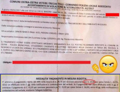 Una multa effettuata a Ostra: aumenta da 13 a 15 il costo della notifica