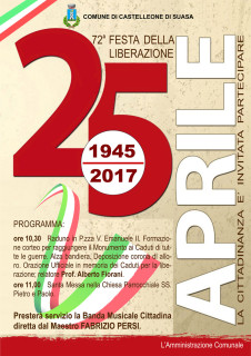 La locandina per la Festa del 25 Aprile a Castelleone di Suasa