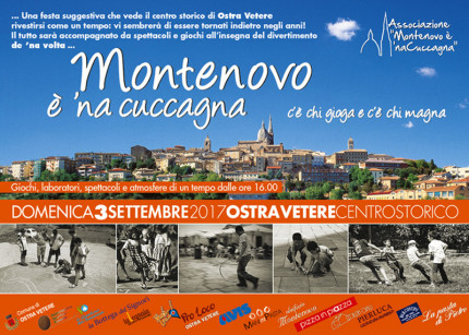 La locandina dell'iniziativa "Montenovo è ‘na cuccagna"