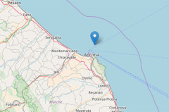 La mappa della scossa di terremoto a largo di Ancona del 25 settembre 2017