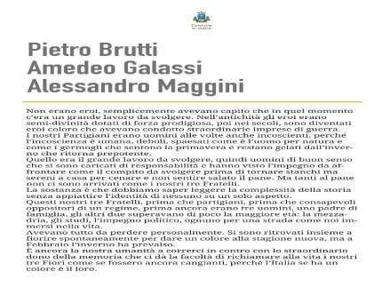 Ricordo Brutti, Galassi e Maggini