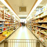 supermercato, merce, acquisti, scaffali, prodotti