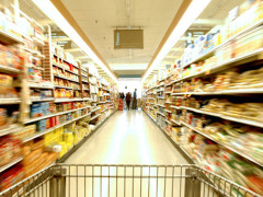 supermercato, merce, acquisti, scaffali, prodotti