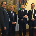 Nella foto da sinistra: Davide Da Ros, Massimo Bello, sen. Paolo Arrigoni, Milco Mariani (Segretario provinciale di Ancona della LEGA)