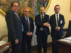 Nella foto da sinistra: Davide Da Ros, Massimo Bello, sen. Paolo Arrigoni, Milco Mariani (Segretario provinciale di Ancona della LEGA)