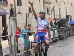 Samuele Garofoli sul traguardo del Trofeo Pubblica Assistenza 2018 di Corinaldo