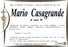 Mario Casagrande, necrologio