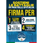 Raccolta firme per le quattro proposte di Legge di iniziativa popolare presentate da Fratelli d’Italia