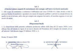 divieto a tutte le persone di spostarsi in comune diverso