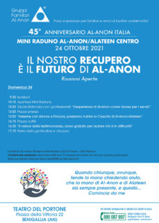 Incontro di familiari / amici di bevitori problematici domenica 24 ottobre a Senigallia - locandina