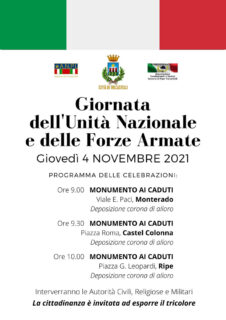Celebrazioni del 4 Novembre 2021 a Trecastelli - locandina