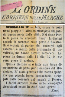 Alluvione Senigallia 11-12 novembre 1896 - Notizia su L'Ordine