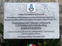 Lapide Commemorativa al conferimento della Cittadinanza Onoraria al Milite Ignoto a Castelleone di Suasa
