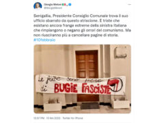 Striscione sulle foibe: il tweet di Giorgia Meloni