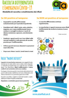 Avviso raccolte rifiuti per soggetti positivi a Covid-19 - locandina