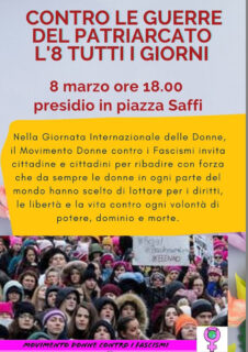Contro le guerre del patriarcato l'8 tutti i giorni - locandina
