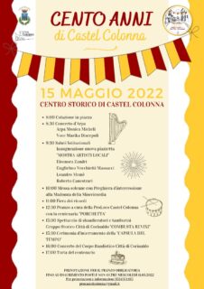 Cento anni di Castel Colonna - Eventi del 15 maggio 2022 - locandina