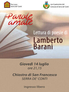 Parole amate, a Serra de' Conti serata dedicata a Lamberto Barani