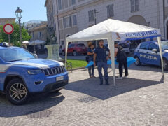 Polizia di Stato in piazza Saffi a Senigallia