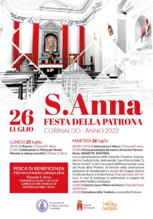 Festa 2022 della Patrona di Corinaldo, Sant'Anna - locandina