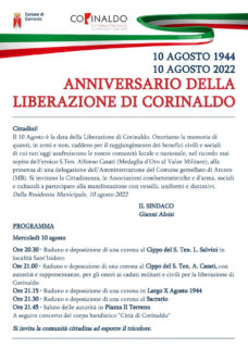 78esimo anniversario della Liberazione di Corinaldo - locandina