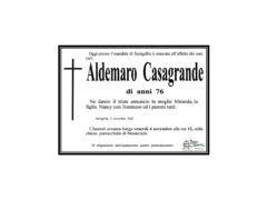 Necrologio Aldemaro Casagrande