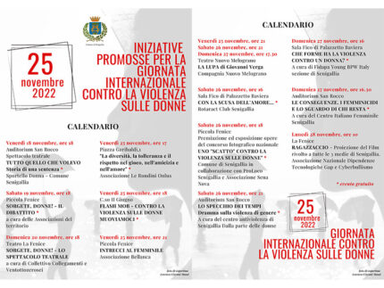 Giornata Internazionale per l'eliminazione della violenza sulle donne - Iniziative Senigallia 2022