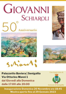 Mostra per 50 anni di attività di Giovanni Schiaroli - locandina