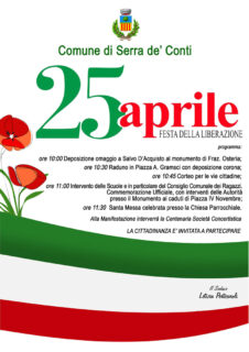 25 aprile 2023: celebrazioni a Serra de' Conti - locandina