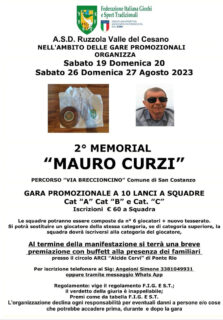 Ruzzola: 2° memorial Mauro Curzi - locandina