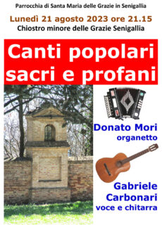 Canti popolari sacri e profani - locandina