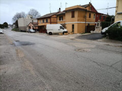 Prima dei lavori di sistemazione della strada Corinaldese a Borgo Ribeca