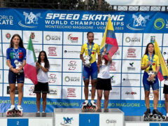 Alice Sorcionovo sul podio ai Mondiali 2023 di pattinaggio corsa